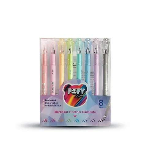 CANETA FINELINER DIAMANTE 8 CORES FF2003